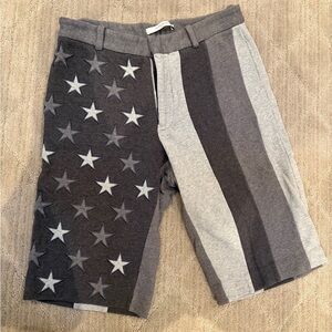 Givenchy Gray and Black Star Pattern Athletic Shorts